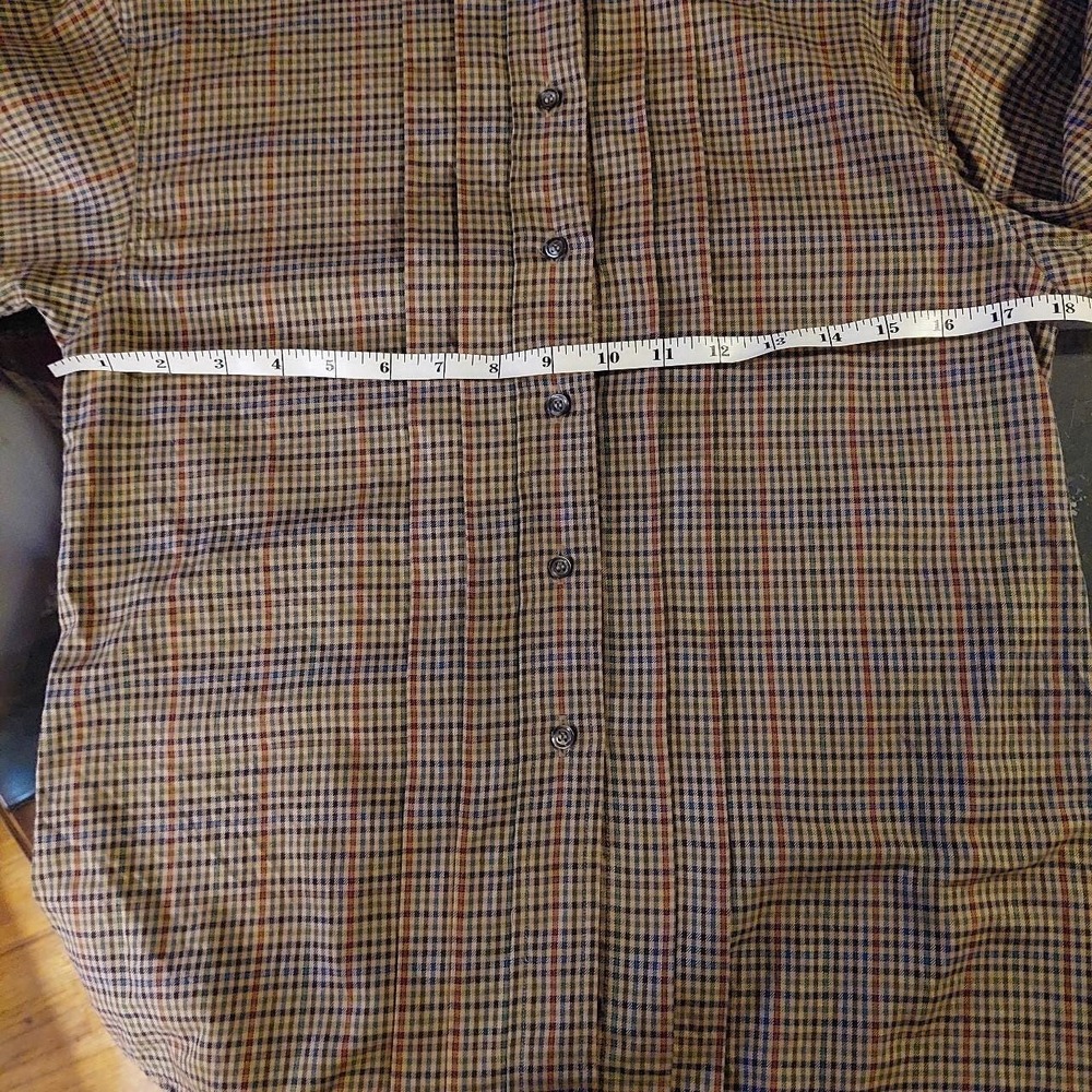 Vintage brown plaid button up. - Picture 4 of 7